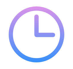 青紫色のグラデーション｜時計アイコン
