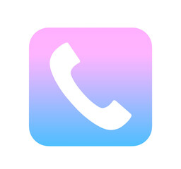 可愛いグラデーションの電話アイコン
