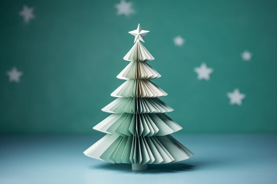 Christmas tree made with card paper