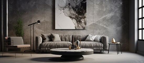 Intrigued by the contrast of black and white, the artist meticulously combined abstract textures to create a vintage-inspired design on the interior wall, reminiscent of retro marble art, adding a