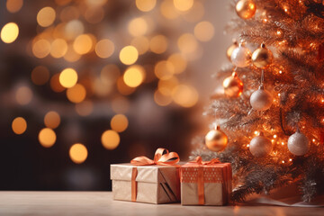 View of beautifully decorated christmas tree in home