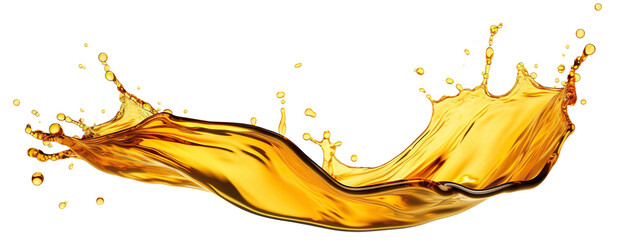 Golden oil splash cut out