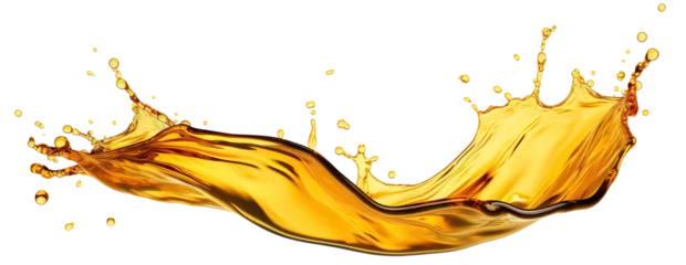 Fotobehang Golden oil splash cut out © Yeti Studio