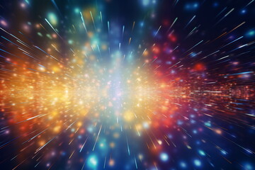 Fototapeta premium Abstract colored firework background with free space for text