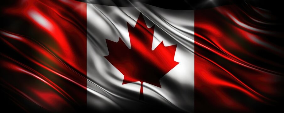 Black Background With Space For Text: Canada's Flag