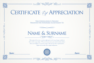 Certificate or diploma retro vintage design