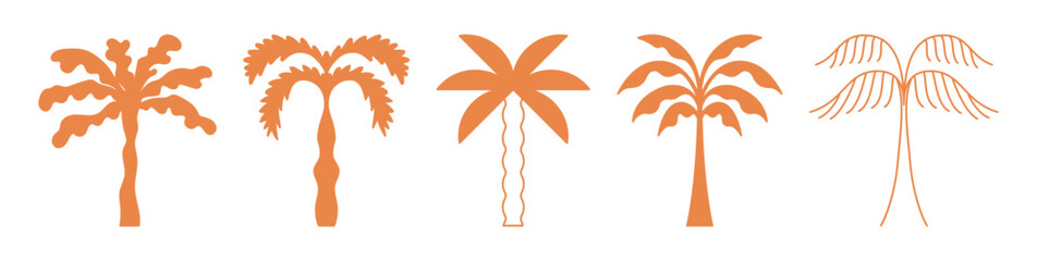 Vector logo design template with palm trees - abstract summer and vacation badge and emblem for holiday rentals, travel services, tropical spa and beauty studios..
