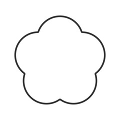 シンプルな花の形のフレーム- かわいい背景･あしらいの素材 - 黒