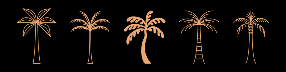 Vector logo design template with palm trees - abstract summer and vacation badge and emblem for holiday rentals, travel services, tropical spa and beauty studios.. © venimo