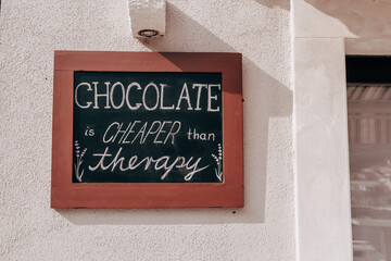Chocolate is cheaper than therapy - obrazy, fototapety, plakaty