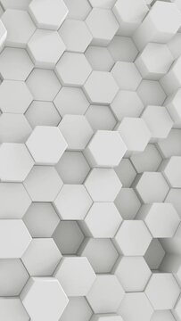 White Hexagonal Background. 3D Futuristic abstract honeycomb mosaic white background.