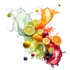 Citrus Symphony: A Dynamic Splash of Colorful Fruit Juices - 682202768