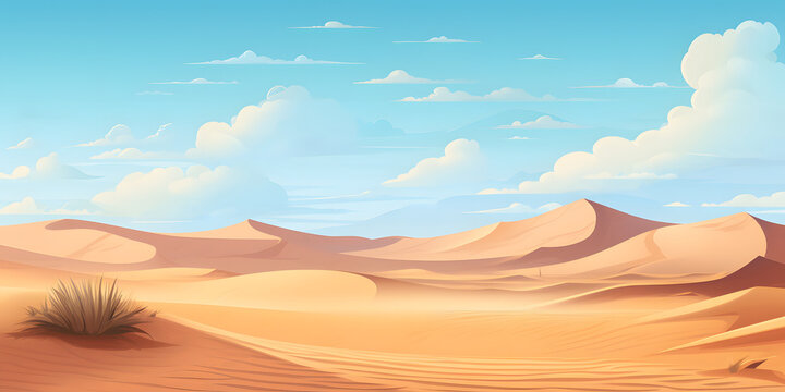 Desert landscape vector background