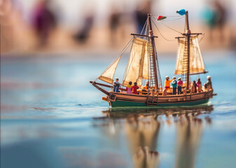 Tilt Shift Miniaturen - Weltreise mit Segelschiff