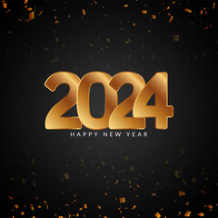 Happy new year 2024 stylish elegant background design