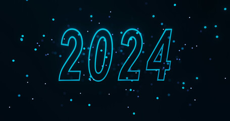 new year 2023 glowing neon text here