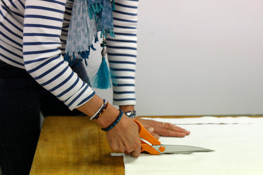 Chaville Fraternite, association producing masks and medical clothing during the COVID-19 pandemic. France.