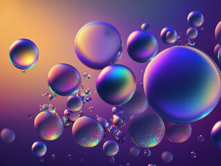 Abstract iridescent bubbles background.