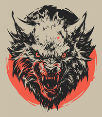 Vector Angry Wolf