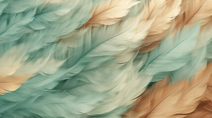Serenade of Teal and Brown Feathers: A Background Infused with Gentle Weightlessness, Airy Design, Minimalist Softness, and Delicate Texture - A Tranquil Elegance for Your Website's Visual Symphony
