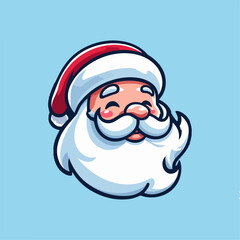 Vector cute smiling santa claus head icon design template for the holiday merry Christmas and happy new year, Ai Generated	
