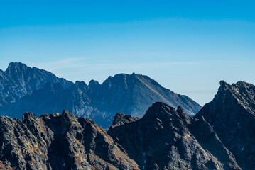 Gerlachovsky stit, Koncista and Satan mountain peaks in High Tatras mountains in Slovakia