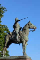 Fototapeta premium Paris, France. Statue depicting Simon Bolivar.