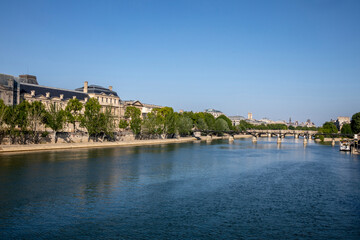 Fototapeta na wymiar Louvre museum and Seine river, Paris, France.