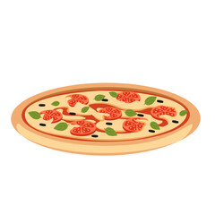 Italian pizza with tomatoes and cheese isolated on white background
