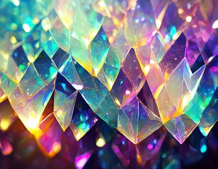 textura de cristales mágicos iridescentes con patrones psicodélicos asimétricos, texturas translúcidas, fantástico, colores vivos, para diseño gráfico, banners y web - obrazy, fototapety, plakaty