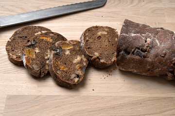 Zemgale bread with prunes and dried apricots