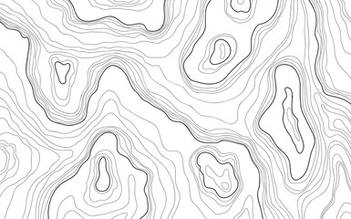 Topographic map background illustration of island hand drawn. Contour background design element thin wavy lines.Abstract concept image for background. Contours relief of mountains collection. - obrazy, fototapety, plakaty