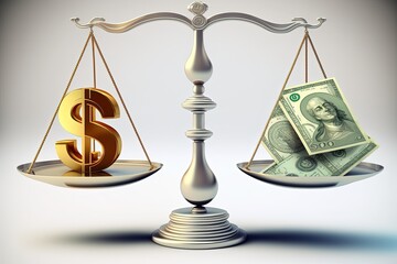 balance of euro and dollar. 3d generative ai