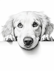 drawing of dog, ai, generated, ai generated - obrazy, fototapety, plakaty