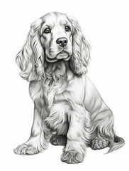 drawing of dog, ai, generated, ai generated