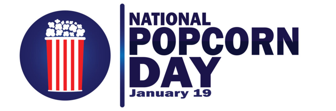 National Popcorn Day. January 19. Vector illustration. Suitable for greeting card, poster and banner.