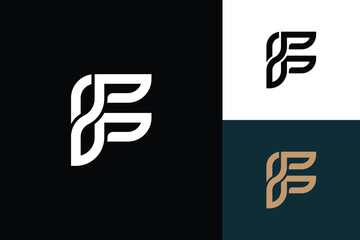 letter f monogram vector logo design