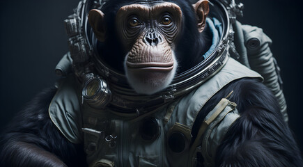 Fototapeta premium chimpanzee in a space suit _02