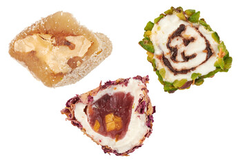 Sweets turkish delight isolated on white