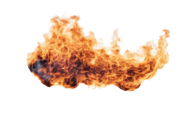 a high quality stock photograph of a single fire flame isolated on a white background