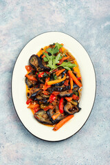 Hot spicy stew eggplant.