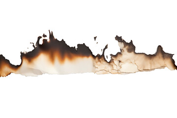 Burnt edge paper on transparent background