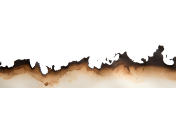 Burnt edge paper on transparent background