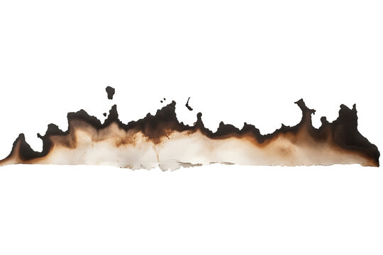 Burnt edge paper on transparent background