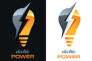 Glühbirne, Elektrobetrieb, Elektrizität, Elektriker, Stromversorger - Logo, Icon