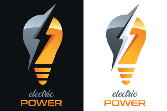 Glühbirne, Elektrobetrieb, Elektrizität, Elektriker, Stromversorger - Logo, Icon