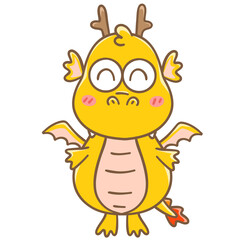 Golden dragon is happy in a new year 2024