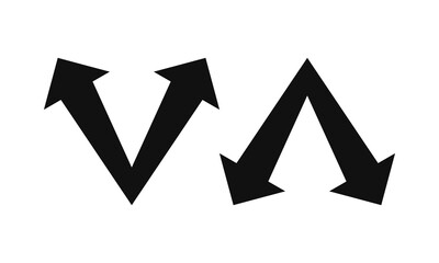 Up Down V-Shaped Double Arrows