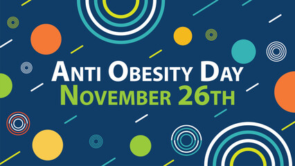 Obraz premium Anti Obesity Day vector banner design. Happy Anti Obesity Day modern minimal graphic poster illustration.