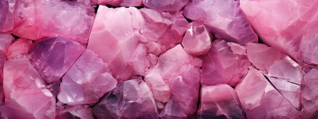 Obraz premium Close-up View of Rose Quartz Crystals